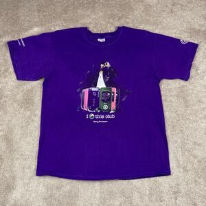 Usher In This Club Promo T-Shirt Purple Size L Sony Ericsson MP3 AT&T Phone VTG